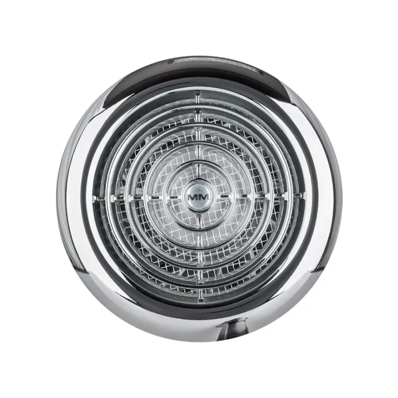 Avtrekksvifte MM sirkel krom med bakspjeld 105m³/t