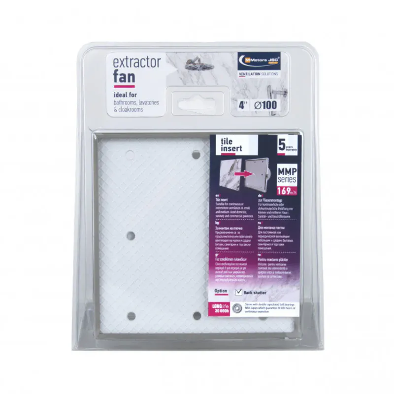 Avtrekksvifte med panel for keramiske fliser MMP Ø100, 169 m³/t